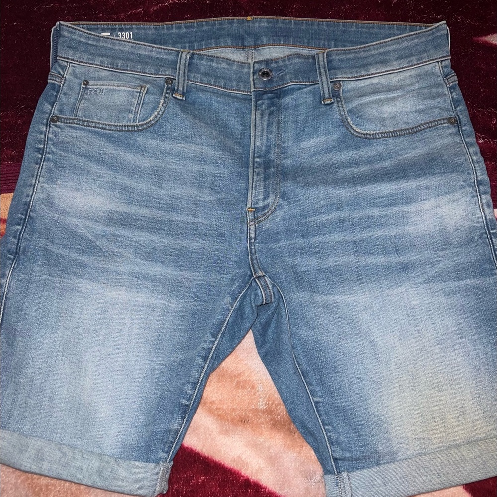 G Star Raw 3301 Slim Denim Shorts